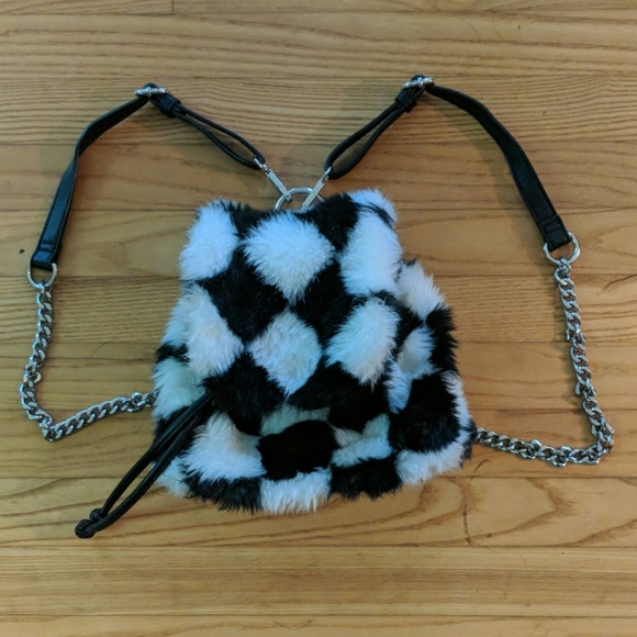 Dolls Kill Handbags - CURRENT MOOD check me out faux fur mini backpack